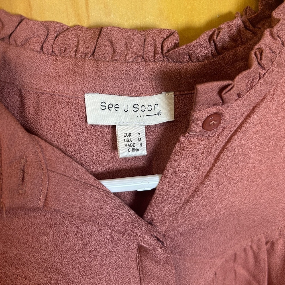 Free People Women's Pink Blouse - Picture 3 of 3